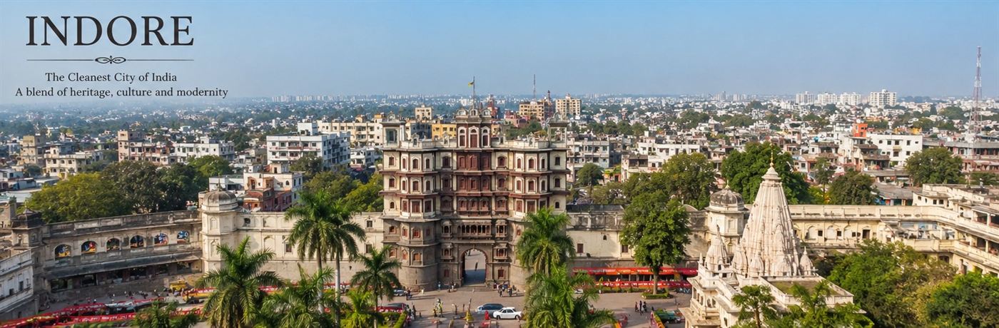 Indore - Rajwada palace and the city skyline